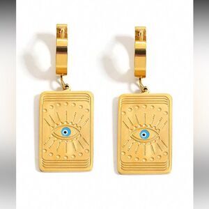 Gold Evil Eye Earrings A1347